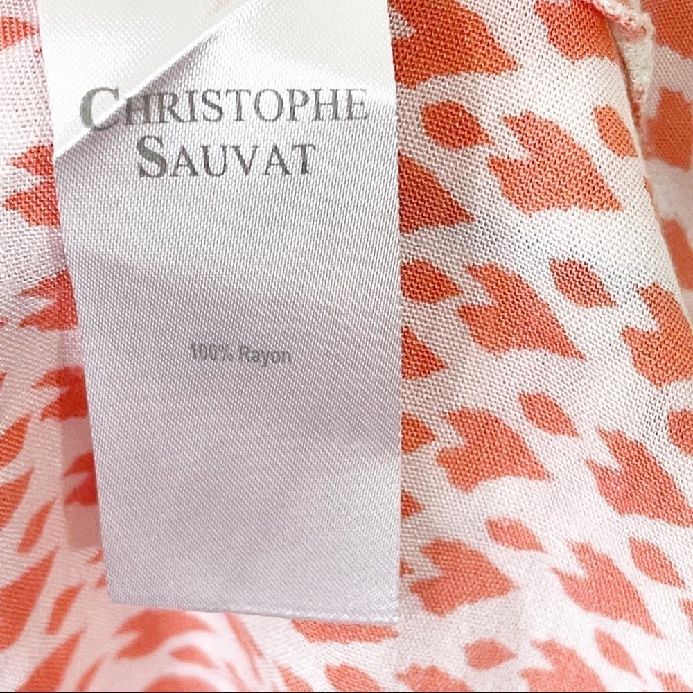Christophe Sauvat Coral Printed Pom Pom Tasseled Adjustable Tank Top Size Small - Picture 9 of 9